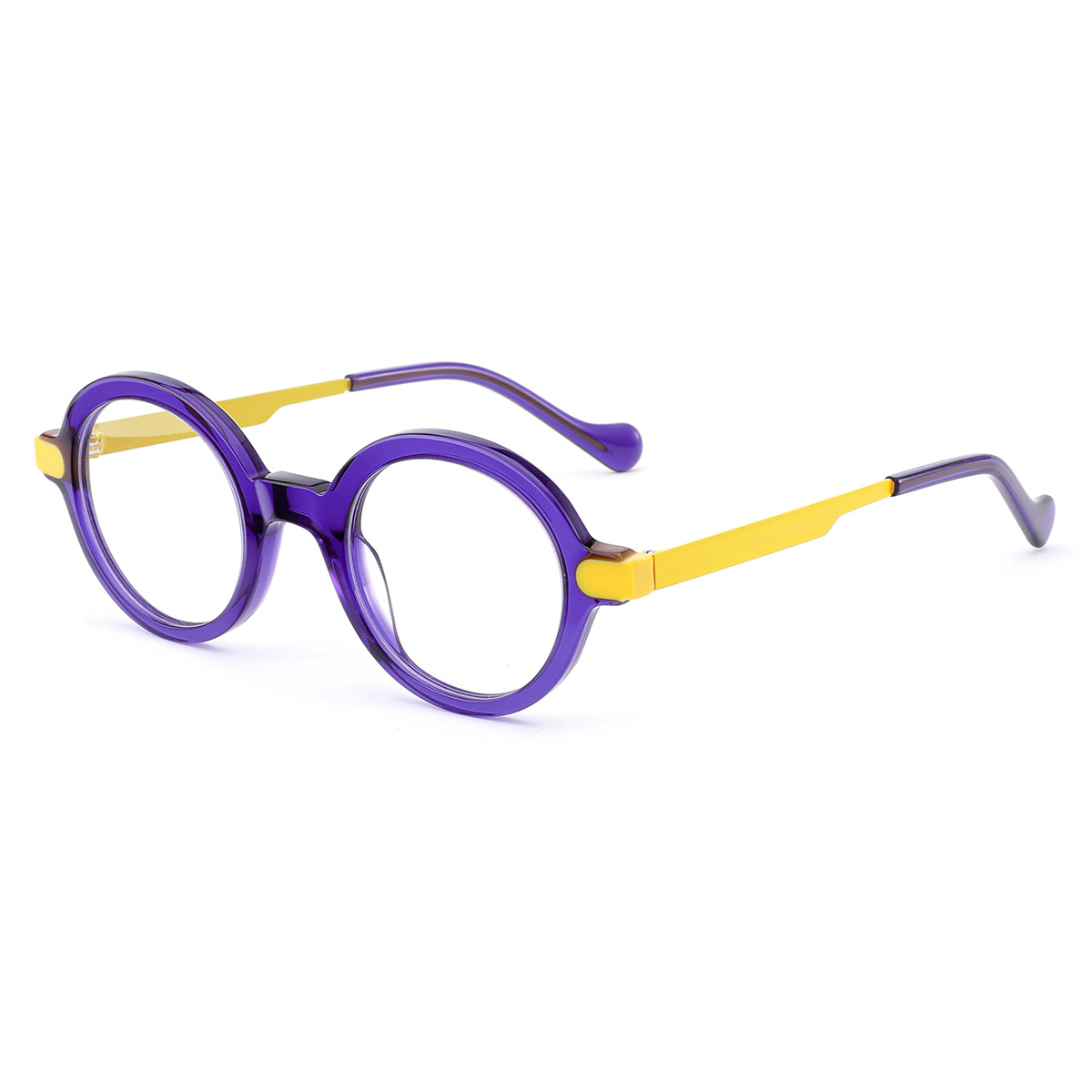 Retro artistieke optische bril van acetaat met rond montuur Retro artistieke optische bril van acetaat met rond montuur