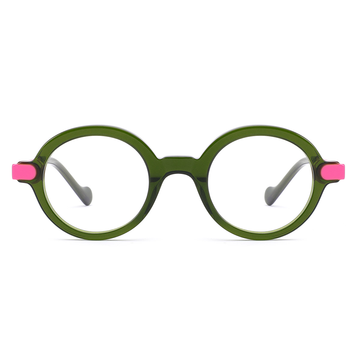 Retro artistieke optische bril van acetaat met rond montuur Retro artistieke optische bril van acetaat met rond montuur