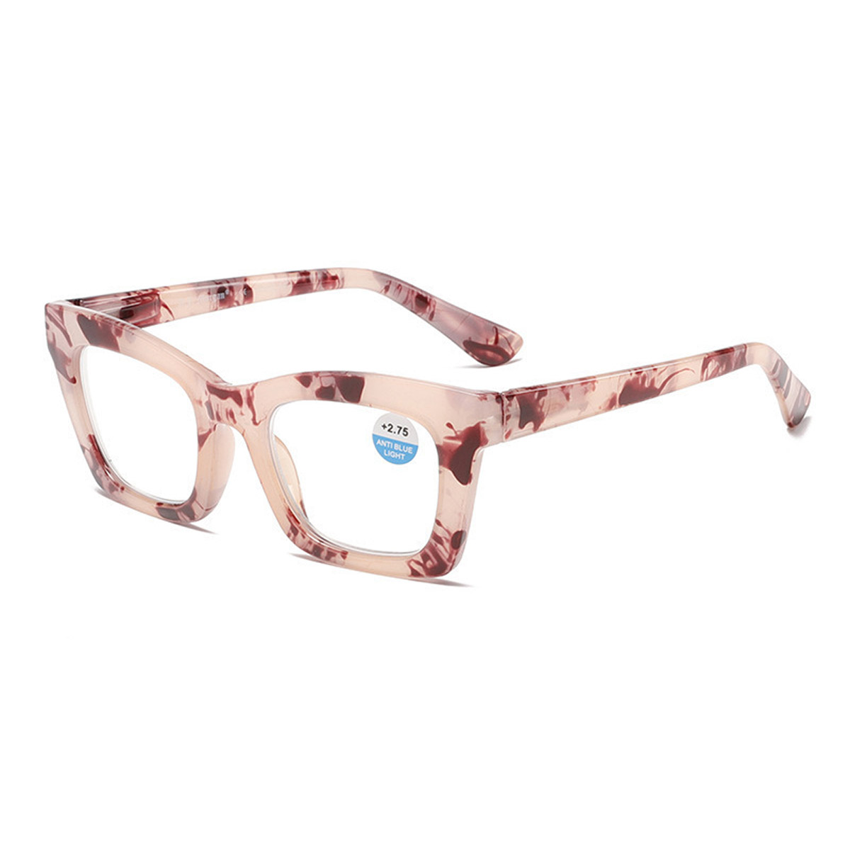Kleurverloop modieuze plaat cat-eye anti-blauw licht leesbril