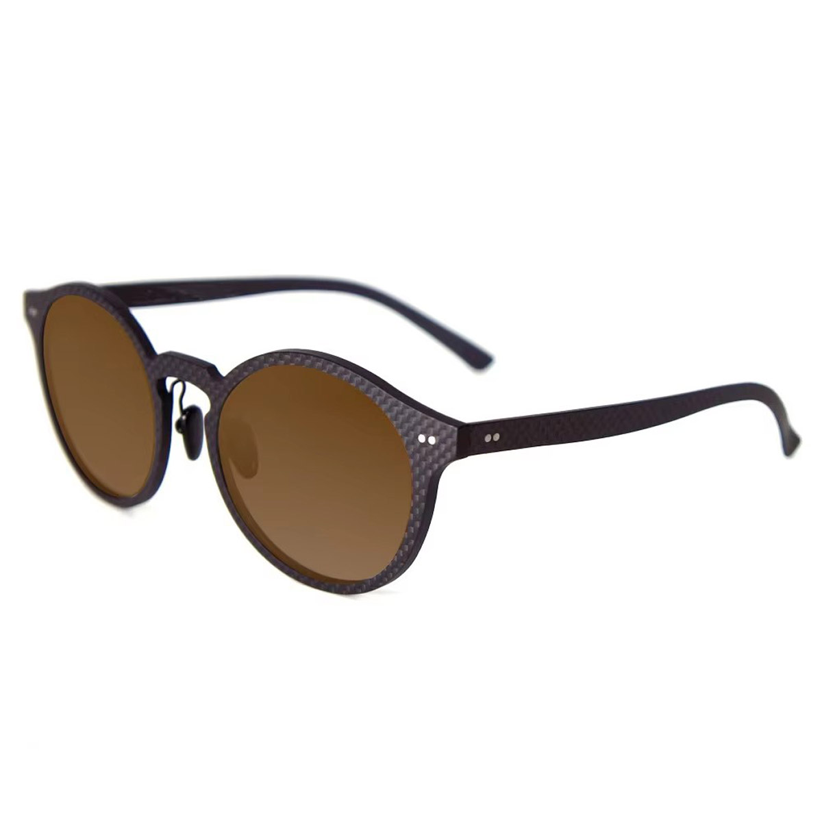 Retro zonnebril met rond frame UV400 koolstofvezel Retro zonnebril met rond frame UV400 koolstofvezel