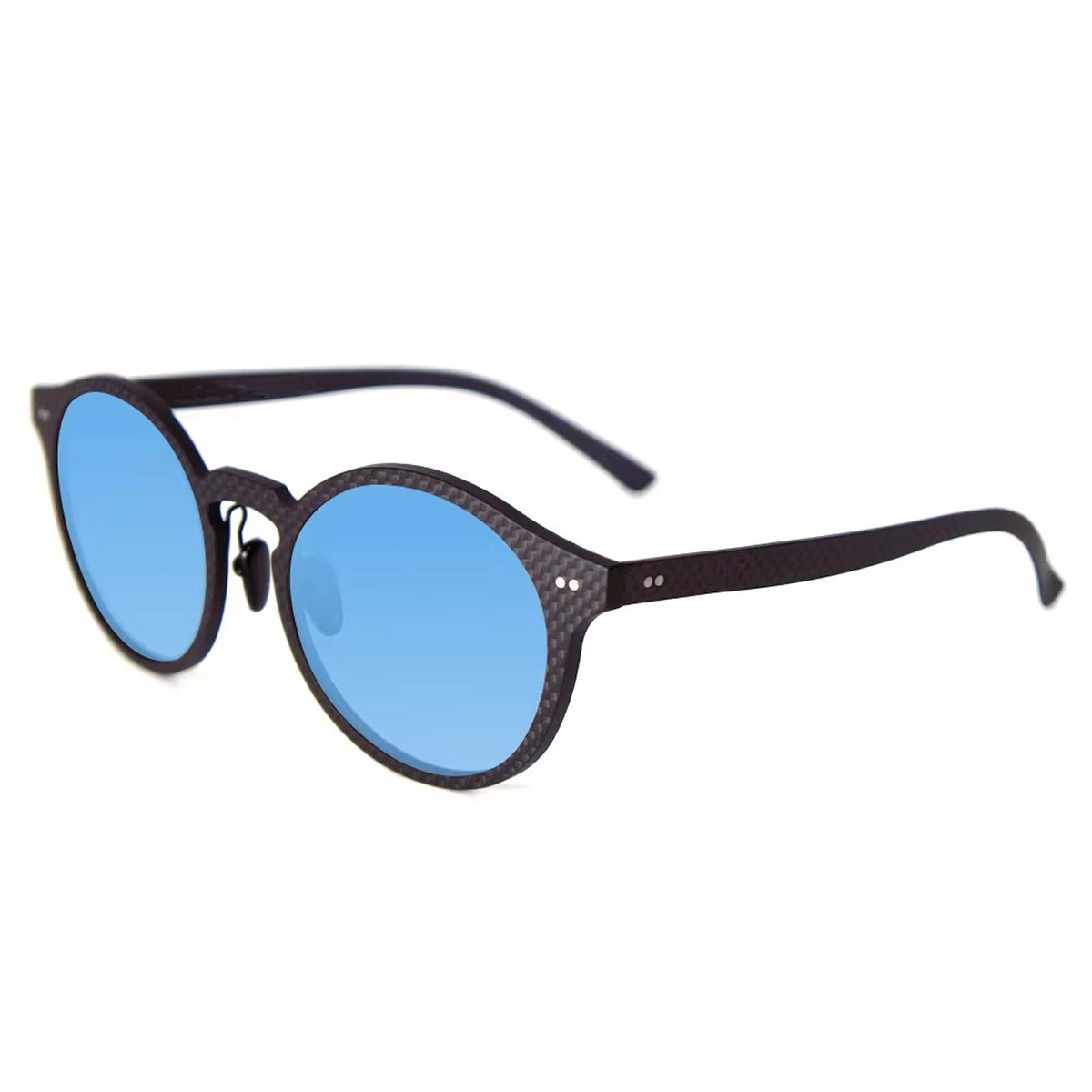 Retro zonnebril met rond frame UV400 koolstofvezel