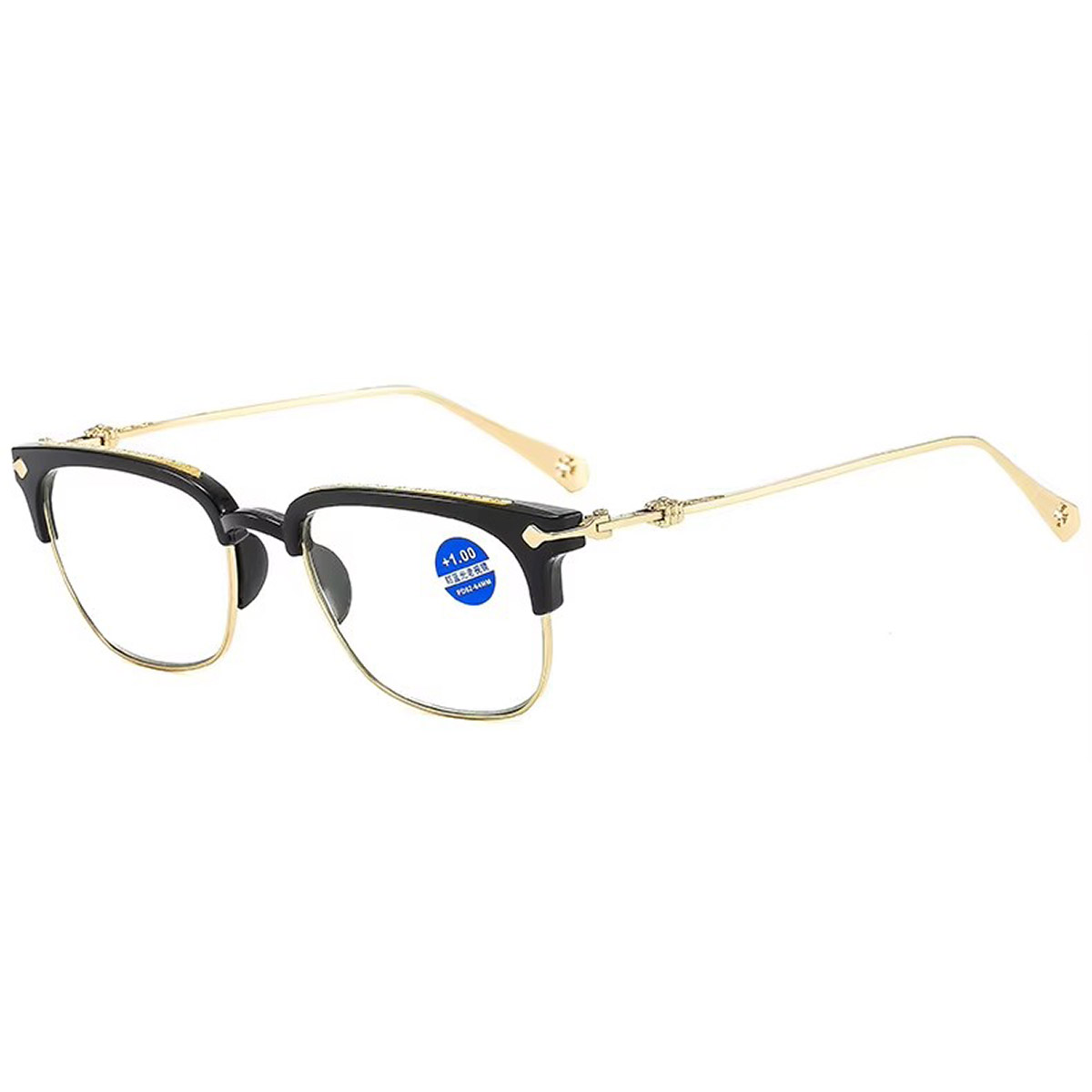 Full-frame titanium zakenheren anti-blauwlichtleesbril