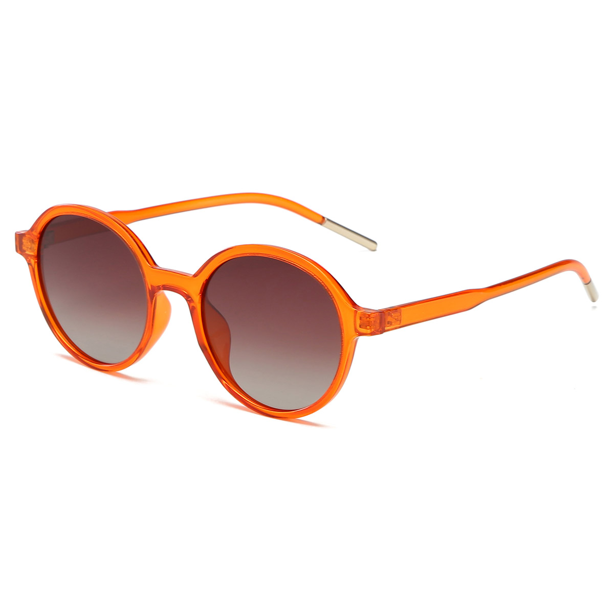 Transparante kleurrijke TR/PC-zonnebril met rond frame Transparante kleurrijke TR/PC-zonnebril met rond frame